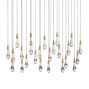 Lustre suspendu en cristal goutte de pluie nordique, moderne, pour la maison, l'îlot de cuisine, la salle à manger, en forme de gouttes d'eau linéaires - Product Image 6