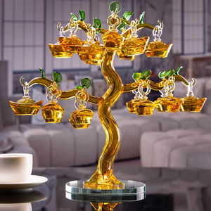 Statue Pomme en Cristal Plaqué Or, Symbole <span class=keywords><strong>de</strong></span> Richesse et d'Abondance, Cadeau d'Affaires Porte-Bonheur, Décoration <span class=keywords><strong>de</strong></span> Cérémonie, Cadeau pour Chef - Product Image 2