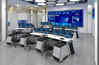 Consola de Seguridad Moderna JCCX-4, Escritorio para Sala de Control con Construcción de Acero y Madera