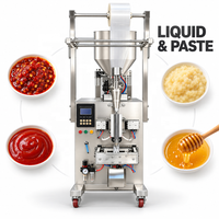 Machine de remplissage et de scellage de pâtes liquides avec trémie mélangeuse pour la production de sachets d'huile de piment, de sauce tomate, de miel et de pâte d'ail