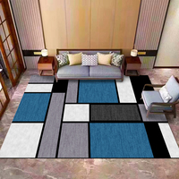 Tapis moderne en velours 100 % polyester, fabriqué à la machine, rectangulaire, pour salon, salle à manger, chambre, bureau, antidérapant, sans perte de poils, à poils ras