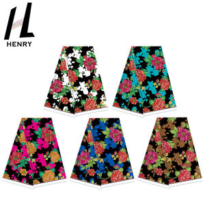 Vải Nhà Máy Thiết Kế Mới Màu Đen Và Trắng Chắp Vá Màu Hoa Nhà Máy In Vải Cho Quần Áo & Dresses - Product Image 4