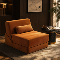 Canapé-lit convertible moderne de luxe carré en velours doux avec éponge 40D, pliable et compressible, pour salon et appartement - Grande Vente