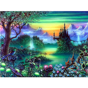Dipinto Personalizzato 5D con Cristalli e Strass, Paesaggio con Arbusti Fioriti, <span class=keywords><strong>per</strong></span> Adulti - Product Image 1