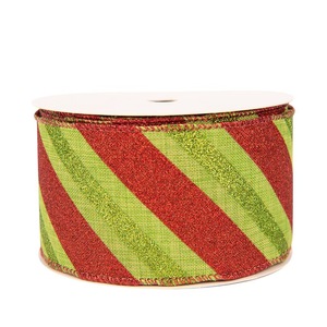 Rubans de Noël transfrontaliers <span class=keywords><strong>Maju</strong></span> – Grinch aux cheveux verts magnifiques, en satin polyester gaufré imprimé rouge et vert - Product Image 3
