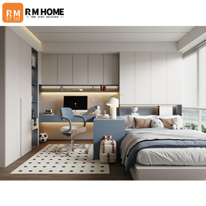Ensemble de chambre à coucher d'hôtel de luxe moderne et minimaliste, lit tatami en bois sur mesure, 5+ <span class=keywords><strong>tiroirs</strong></span>, <span class=keywords><strong>tissu</strong></span> lavable, meubles de rangement pour la maison - Product Image 3