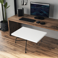 Bureau de travail convertible moderne en bois massif pliable pour réception, étude et travail - Meubles nordiques personnalisés