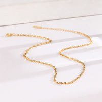 Kalung rantai minimalis 1.8mm anti luntur, rantai pilin untuk wanita di musim panas, aksesori kalung tulang selangka, mewah ringan.