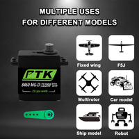 Servo numérique à engrenages métalliques PTK 8460 MG-D 16g pour voiture télécommandée et modèle d'avion, planeur à disque droit et incliné 450 volts
