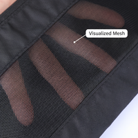 Sac de rangement en maille de polyester noir réutilisable et portable, personnalisé avec logo double face, pour équipement sportif, avec fermeture éclair, emballage cadeau, pochette en tissu filet