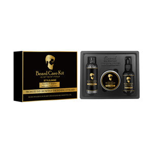 Etiqueta privada Cuidado de la barba Champú Bálsamo Kit Lavado Champú Bálsamo Suero Brillo Crecimiento <span class=keywords><strong>Aceite</strong></span> Hombres Aseo Set para vello <span class=keywords><strong>facial</strong></span> - Product Image 1