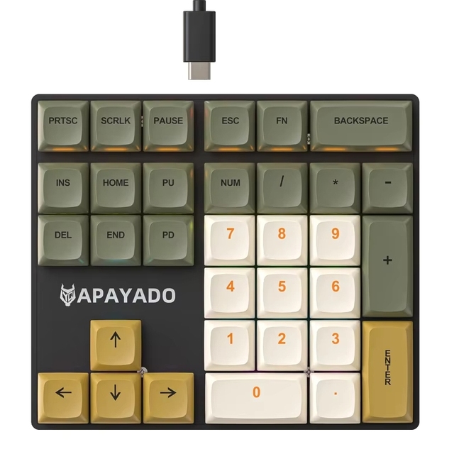33 Key Wired Mechanical Numeric Keypad with Multi-color Lights Suitable for Finance, Business, Laptop Keyboard