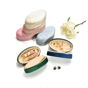 Nuevos Modelos de Caja de Almacenamiento de Joyas Multifuncional, Caja de Joyas de Viaje de Terciopelo, Caja de Joyas Ovalada - Product Image 3