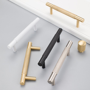مقابض أبواب وأدراج خفية من النحاس المصقول بالنيكل الفضي الصلب للأثاث - Product Image 5