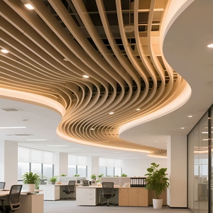 Plaques de plafond contemporaines en fibre de verre 2x4 pieds, à encastrer, acoustiques, ignifuges, pour la décoration intérieure des centres commerciaux - Product Image 6