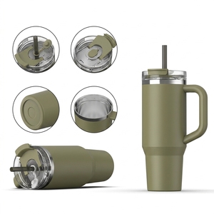 ANSHENG Tumbler in <span class=keywords><strong>Acciaio</strong></span> Inox di Grado Alimentare da 40oz, <span class=keywords><strong>Tazza</strong></span> da Viaggio Isolata con Manico, Contenitore Termico Riutilizzabile per Bevande Fredde - Product Image 3