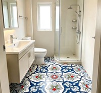 Carrelage de sol en céramique à motif floral rustique 300x300mm Mat Résistant à l'usure Bleu Rouge Vert Garantie 3 ans