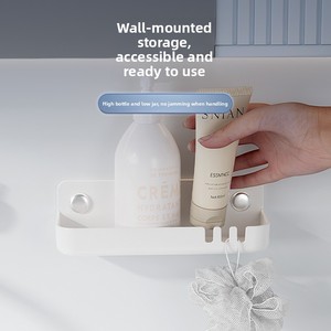 Estante de almacenamiento de baño de plástico magnético suave para colgar en la pared y montado en la esquina estante de <span class=keywords><strong>ducha</strong></span> de almacenamiento de champú Organizador Banheiro - Product Image 3