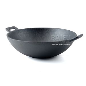 24 cm <span class=keywords><strong>31</strong></span> cm 37 cm Amazon Bases Pré-Assaisonné Fonte <span class=keywords><strong>Wok</strong></span> Pan Woks et Remuer Poêles à Frire avec boucle poignées Chinois Pow <span class=keywords><strong>Wok</strong></span> - Product Image 3