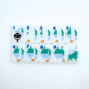 Juego de Mahjong Americano Personalizado de una Sola Capa, <span class=keywords><strong>Serie</strong></span> NYC Never Sleeps, 160 Fichas Acrílicas con Diseño de Lujo Pintado a Mano - Product Image 3