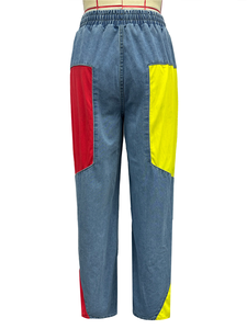 <strong>Women</strong> Straight Drawstring Waist Pants Jeans 2025 <strong>Denim</strong> Patchwork Sporty <strong>Jogger</strong> Sweatpants Trousers - Product Image 5