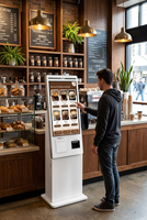 Kiosque de commande libre-service à écran tactile pour restaurant, machine de commande Android avec imprimante, pour restauration rapide, café, centre commercial, sur pied
