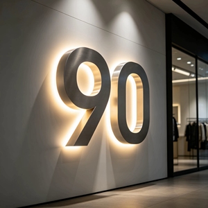 Enseigne LED personnalisée à lettres et chiffres 3D rétroéclairés, <span class=keywords><strong>plaque</strong></span> d'adresse sur mesure pour boutique, clinique, hôtel, publicité murale intérieure - Product Image 1