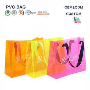 High Quality Portable Transparent PVC Tote Bag Custom Printed Logo Handbag for Women for Promotions