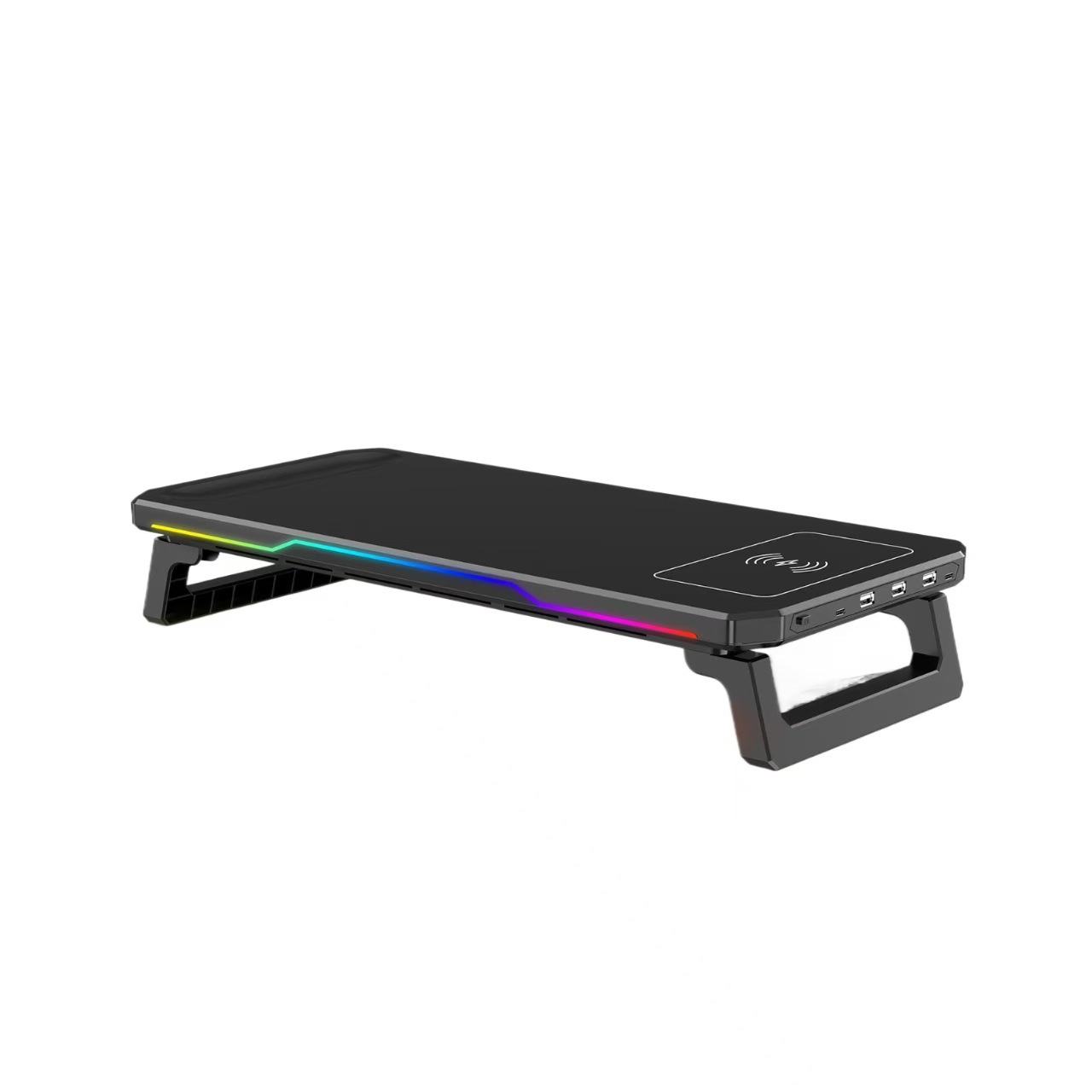 New RGB Wireless Charging Monitor Stand, Foldable Desktop Riser