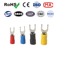 Cosses à fourche SV5.5 en cuivre étamé isolées PVC, embout de câble à sertir 22-10 AWG, certifiées CE RoHS