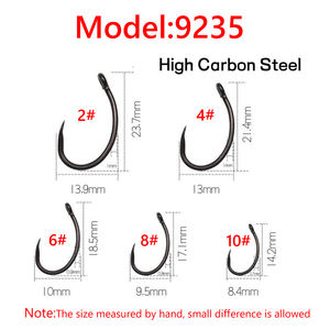 Vente en gros de hameçons pour <span class=keywords><strong>carpe</strong></span> sans barbe en acier à haute teneur en carbone, gris, noir, tige incurvée, poils de <span class=keywords><strong>carpe</strong></span>/<span class=keywords><strong>Chod</strong></span> Zig <span class=keywords><strong>Rig</strong></span> 2-10 tailles, lac/réservoir - Product Image 2