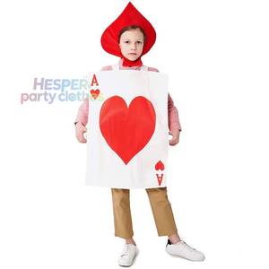 Disfraz de Carta de Póker As de Corazones Rojo de HP para Niños, Disfraz Infantil con Sombrero - Product Image 1