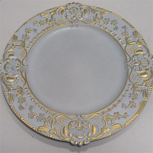 <span class=keywords><strong>Sottopiatti</strong></span> Vintage in Plastica Oro Argento Nero da 13 Pollici per Decorazioni Tavola Casa e Matrimoni - Product Image 6