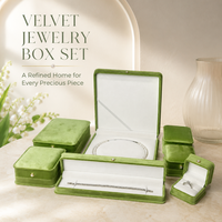 Luxuriöse Gebogene Samt-Schmuckbox in Smaragdgrün mit Individuellem Logo Schmuck-Geschenkverpackung