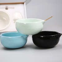 Geling Nouveau Design Bol à Matcha en Céramique Fait Main, Support pour Fouet, Ensemble Unique de Fouet et Cuillère à Matcha avec Emballage Cadeau