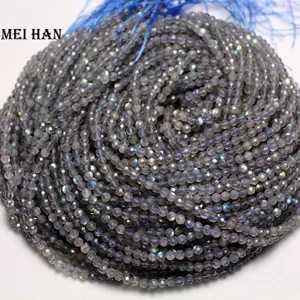 Natural labradorite 3.5mm faceted shinny round handmade loose beads for jewelry making design diy bracelet