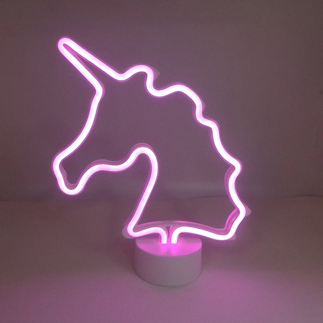 New LED Neon Unicorn Sign and PVC Table Night Lamp for Kids' & Baby Rooms Room Decoration & Gifts