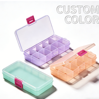 Boîte de rangement en plastique transparente au design classique, 10 compartiments, durable, multifonctionnelle, pour vis, bijoux, amovible - Vente flash