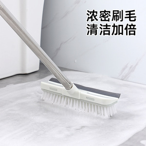 Two In One <b>Floor</b> Scrubber 115Cm Long Handle White Gray Nylon Bristles For Bathroom Cleaning - Product Image 3