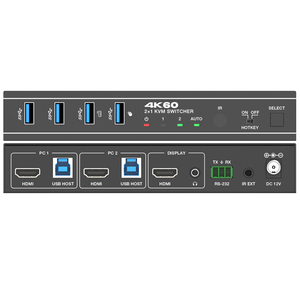 Commutateur <span class=keywords><strong>KVM</strong></span> USB 3.0 en métal 4K pour HDMI, boîtier de commutation USB 2x1 pour <span class=keywords><strong>PC</strong></span> - Product Image 4