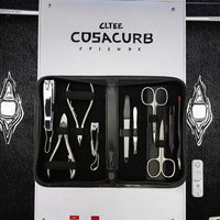 Juego de Manicura y Pedicura de Acero Inoxidable de Lujo de 14 Piezas, Kit de Cuidado de Belleza Unisex con Logotipo Personalizado, Marca y Bolsa PK
