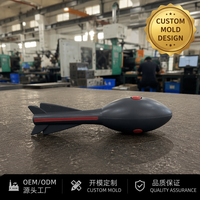 Aerodynamic Missile Dart Toy Dark Grey Red Dot Markers Flared Tail Fin Thin Stripe Plastic Novelty Injection Mold OEM Factory