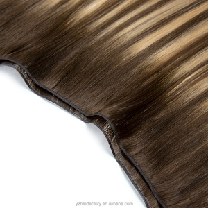 Extensions de cheveux humains russes Genius Weft, couleur blonde invisible, balayage, cuticules intactes et alignées - Product Image 4