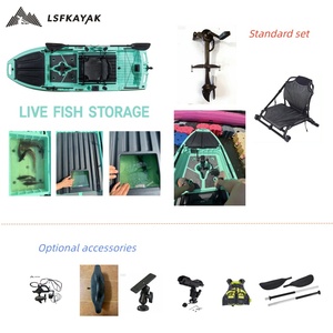 Kayak Modulare Superiore per Pesca in <span class=keywords><strong>Mare</strong></span>, 1m di Larghezza, 3m di Lunghezza, con Propulsione a Pedale, per 1 Persona, in HDPE, con Grande Vasca per Pesci Vivi - Product Image 1