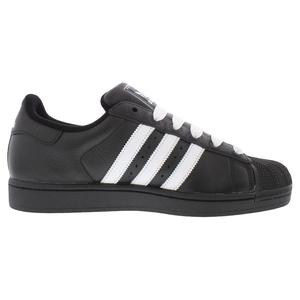 Chaussures unisexes Adidas Superstar II en cuir, couleur noir, style décontracté, noir et blanc - Product Image 2