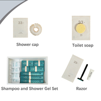 Kit d'articles de toilette jetables pour hôtel, personnalisable avec logo, peignes et chaussons neutres pour impression de marque privée