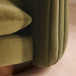 Faddish Vải Nhung Màu Xanh lá cây và khung gỗ giọng ghế khách sạn sang trọng xoay ghế - Product Image 5