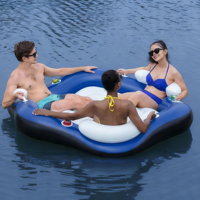 Grande île flottante gonflable avec pare-soleil adapté à une utilisation adulte Idéal pour le radeau flottant à la dérive en mer et le bateau pare-soleil