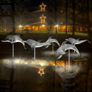 Giardino esterno Di Natale illuminato decorativo in fibra di vetro cervo sculture statue per la vita di formato - Product Image 4