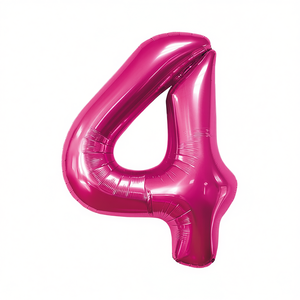 Party Love Number 4 Fuchsia Foil <b>Balloon</b> 45cm Birthday Party <b>Decor</b> Kids - Product Image 1